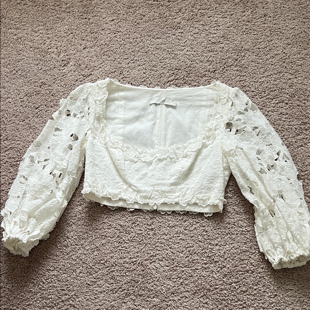 Zimmermann White Lace Blouse
